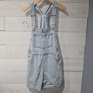 Levi’s Light Wash Denim Short Overalls Women’s XS Extra Small Levi Strauss